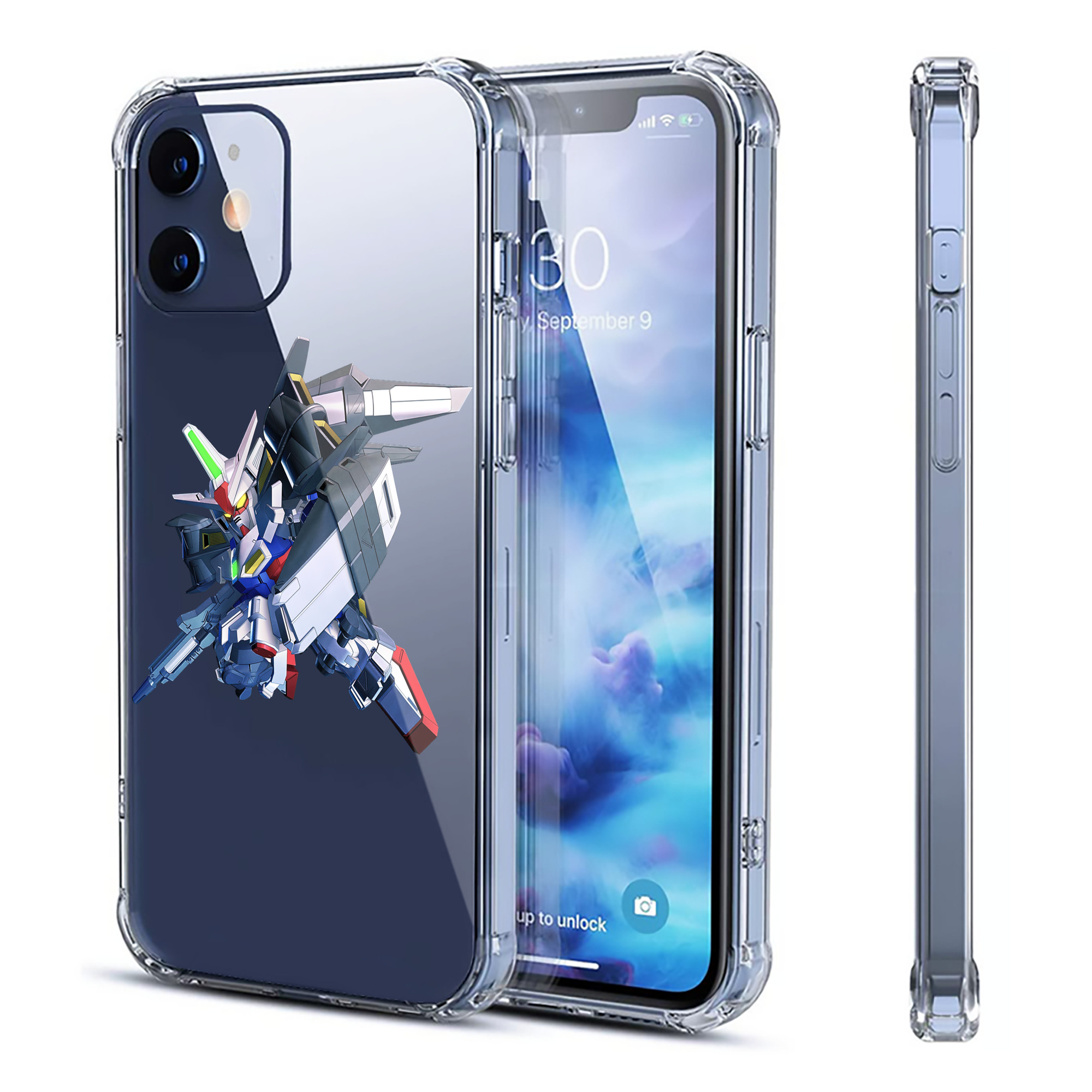 （画像用） 機動戦士ガンダム Mobile Suit Gundam 【iPhone 12シリーズ対応】透明スマホケース（クリアソフトケース）
